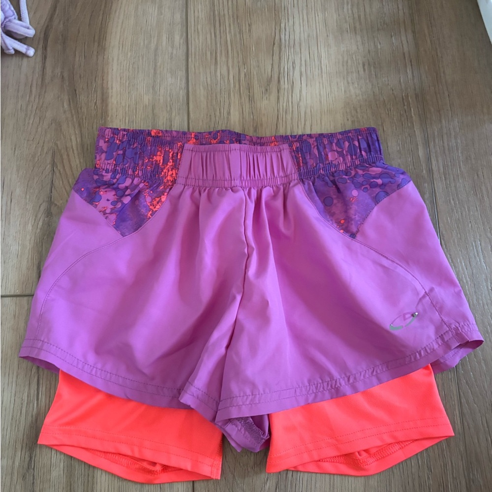 Champion Women's Pink and Orange Athletic Shorts